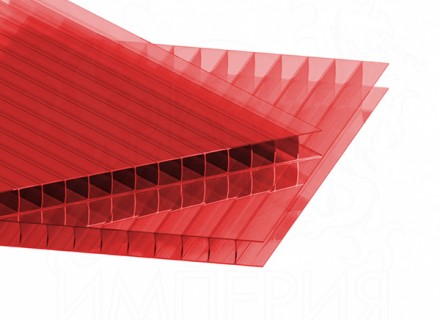Сотовый поликарбонат IRROX толщина 8 мм, красный