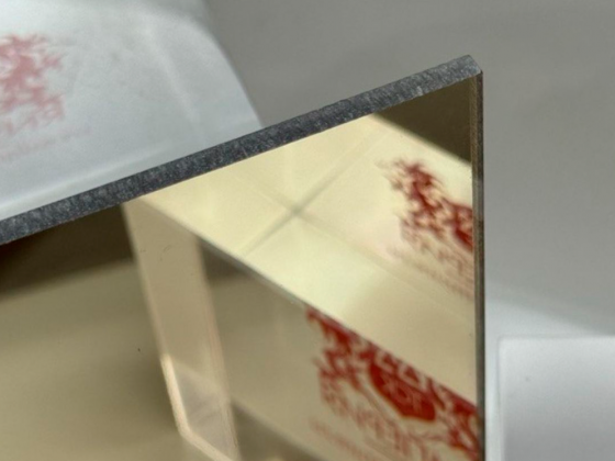 Абразивостойкий зеркальный монолитный поликарбонат IRROX-REFLECTION HARDPRO GP, золото, 1*600*1200мм