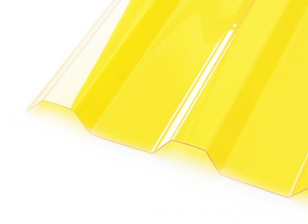 Профилированный поликарбонат Borrex толщина 1,3 мм, желтый прозрачный