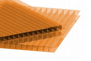 Сотовый поликарбонат MULTIGREEN 2100*12000 оранжевый 8мм