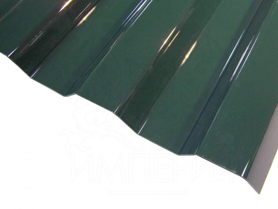 Профилированный поликарбонат Borrex толщина 0,8 мм, зеленый глухой матовый