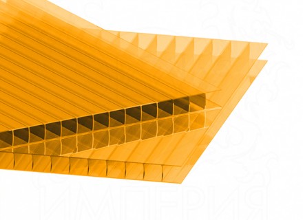 Сотовый поликарбонат IRROX толщина 6 мм, оранжевый