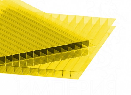 Сотовый поликарбонат IRROX толщина 8 мм, желтый