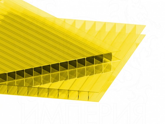 Сотовый поликарбонат IRROX толщина 10 мм, желтый
